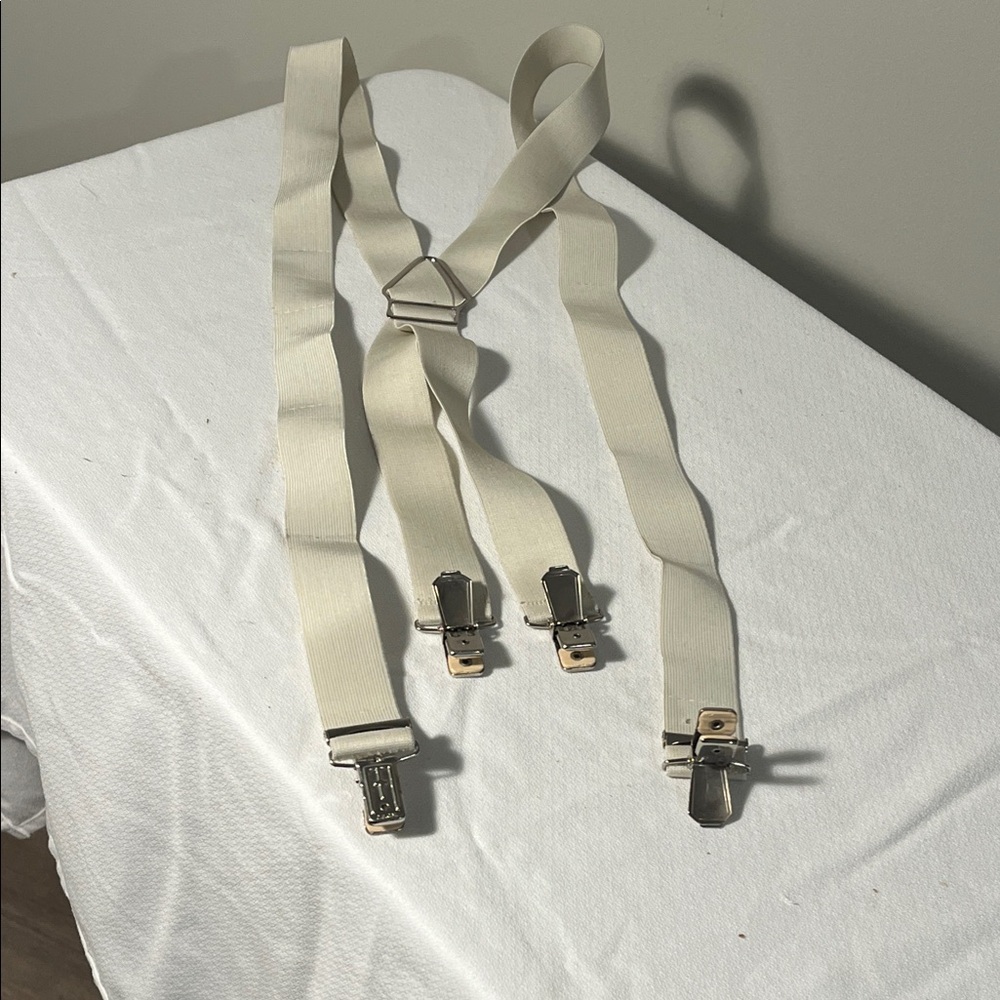 Cream Adjustable Suspenders